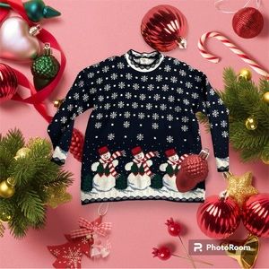 Nutcracker Ugly Christmas Sweater Snowman Snowflakes Women